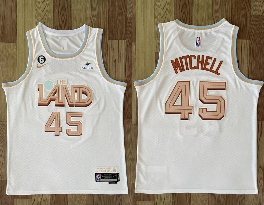 Men's Cavaliers #45 Donovan Mitchell City Basketball Stitched Jersey White