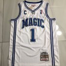 Men's Mitchell Ness Magic #1 Tracy McGrday Basketball MN Jersey White
