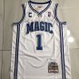 Men's Mitchell Ness Magic #1 Tracy McGrday Basketball MN Jersey White
