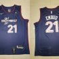 Men's 76ers #21 Joel Embiid Basketball Jersey Navy Blue 2024 City Edition