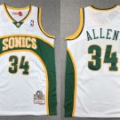 Men's Seattle Supersonics #34 Ray Allen Royal Basketball White Jersey