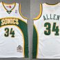 Men's Seattle Supersonics #34 Ray Allen Royal Basketball White Jersey
