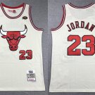 Men's Mitchell & Ness Bulls #23 Michael Jordan Jersey Cream White
