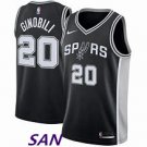 Men's & Youth Spurs #20 Manu Ginobili Basketball Jersey Black