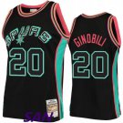 Men's Spurs #20 Manu Ginobili Basketball Jersey Black Mitchell & Ness