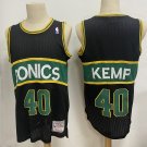 Men's Seattle Supersonics #40 Shawn Kemp Black Jersey SONICS