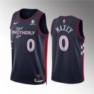 Men's 76ers #0 Tyrese Maxey Basketball Jersey Navy Blue 2024 City Edition