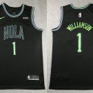 Men's Pelicans #1 Zion Williamson City Basketbsall Jersey Black 2024