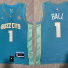 Men's Hornets #1 LaMelo Ball City Basketbsall Jersey Teal Green 2024