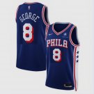 Men's Youth Philadelphia 76ers #8 Paul George 2024 Blue Icon Edition Basketball Stitched Jersey