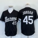 Men's Birmingham Barons #45 Michael Jordan Black Throwback Stitched Player Jersey