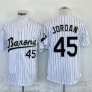 Men's Birmingham Barons #45 Michael Jordan White Throwback Stitched Player Jersey