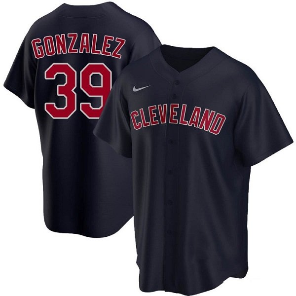 Any Size CLE #39 Oscar Gonzalez Navy Cool Base Stitched Jersey