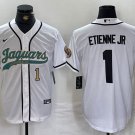 Men's Jacksonville Jaguars #1 Travis Etienne Jr. White With Patch Cool Base Player Jersey