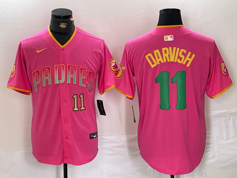 Any Size SDP #11 Yu Darvish Pink Stitched Cool Player Jersey