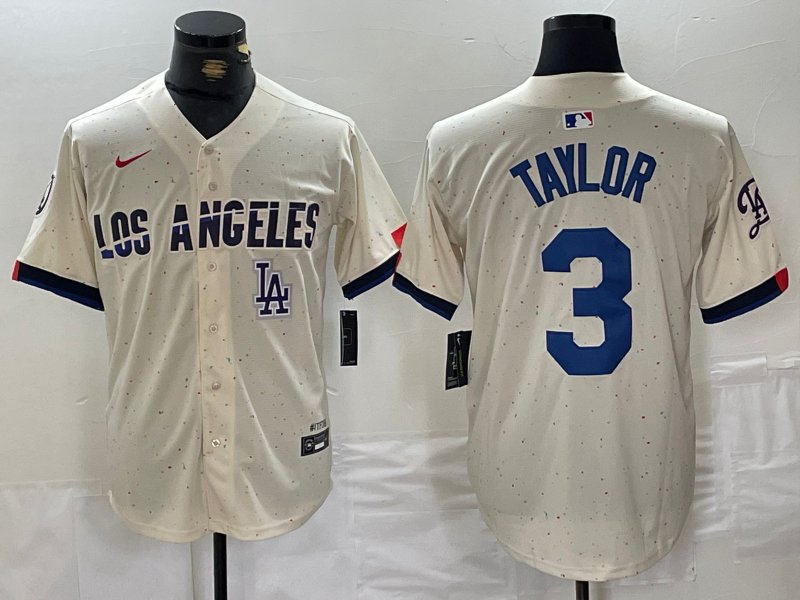 Men's LAD #3 Chris Taylor Cream City Stitched Player Jersey