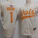 Men's Tennessee Volunteers #1 Christian Moore White With Name Player Jersey