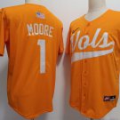 Men's Tennessee Volunteers #1 Christian Moore Orange With Name Player Jersey