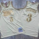 Men's Mitchell Ness 76ers 3# Allen Iverson AU Basketball Jersey Golden