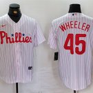 Mens Womens Youth PHI #45 Zack Wheeler Cool Jersey White