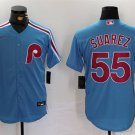 Men's PHI #55 Ranger Suarez Blue Cool Base Stitched Jersey