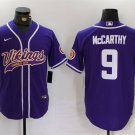 Men's Minnesota Vikings #9 J.J. McCarthy Purple Cool Base Stitched Player Jersey
