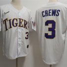 Men's LSU Tigers #3 ylan Crews White 2023 Stitched Player Jersey