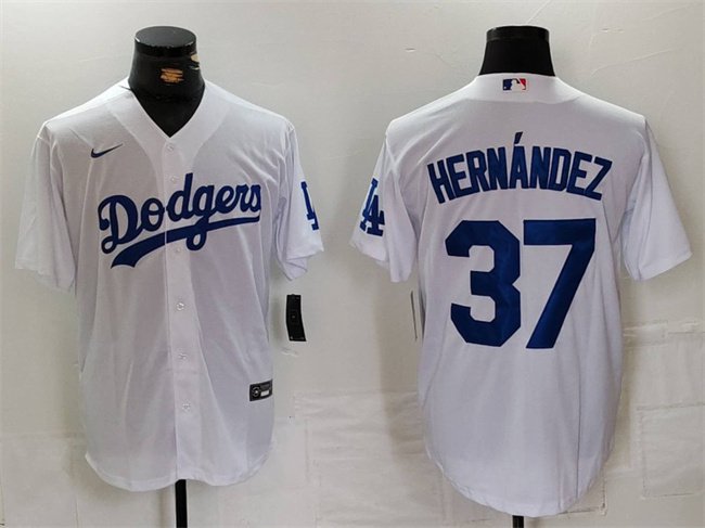 Any Size LAD #37 Teoscar Hernandez White 2024 Home Stitched Player Jersey