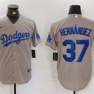 Any Size LAD #37 Teoscar Hernandez Grey 2024 Away Stitched Player Jersey