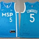 Men's & Youth #5 Anthony Edwards Minnesota Timberwolves city edition jersey blue