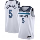 Men's Youth Timberwolves #5 Anthony Edwards White Stitched Basketball Jersey