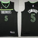 Men's youth Timberwolves #5 Anthony Edwards Stitched Basketball Jersey Black