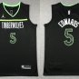 Men's youth Timberwolves #5 Anthony Edwards Stitched Basketball Jersey Black