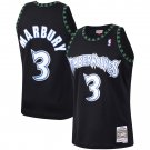 Men's Timberwolves #3 Stephon Marbury Stitched Basketball Retro Jersey Black