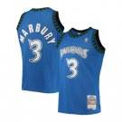 Men's Timberwolves #3 Stephon Marbury Stitched Basketball Retro Jersey Blue