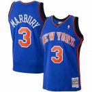 Men's Knicks #3 Stephon Marbury Stitched Basketball Retro Jersey Blue