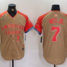 Any Size KCR #7 Bobby Witt Jr. Number Cream 2024 All Star Jersey