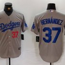 All Size LAD #37 Teoscar Hernandez Grey 2024 Away Stitched Player Jersey