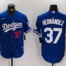 Any Size LAD #37 Teoscar Hernandez 2024 Number Blue Stitched Player Jersey
