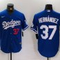 Any Size LAD #37 Teoscar Hernandez 2024 Number Blue Stitched Player Jersey