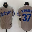 All Size LAD #37 Teoscar Hernandez Gray 2024 Away Stitched Player Jersey