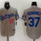 All Size LAD #37 Teoscar Hernandez Gray 2024 Away Player Jersey