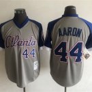 Men's ATL #44 Hank Aaron Mitchell & Ness Gray Pullover Throwback Jersey