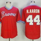 Men's ATL #44 Hank Aaron Red 1980 Throwback Stitched Mitchell & Ness Jersey