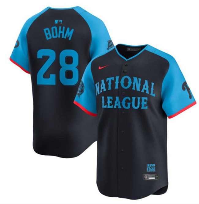 Any Size Phillies #28 Alec Bohm National League Navy 2024 All-Star Game Jersey