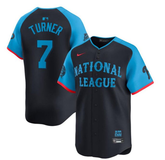 Any Size Phillies #7 Trea Turner National League Navy 2024 All-Star Game Jersey