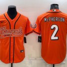 Any Size Cincinnati Bengals #2 Evan McPherson Orange With Patch Cool Base Jersey
