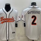 Any Size Cincinnati Bengals #2 Evan McPherson White With Patch Cool Base Jersey