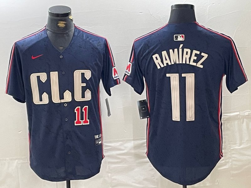 Any Size CLE #11 Jose Ramirez Number Navy 2024 City Connect Player Jersey