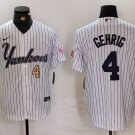 Men's NYY #4 Lou Gehrig Number White Cool Base Player Jersey